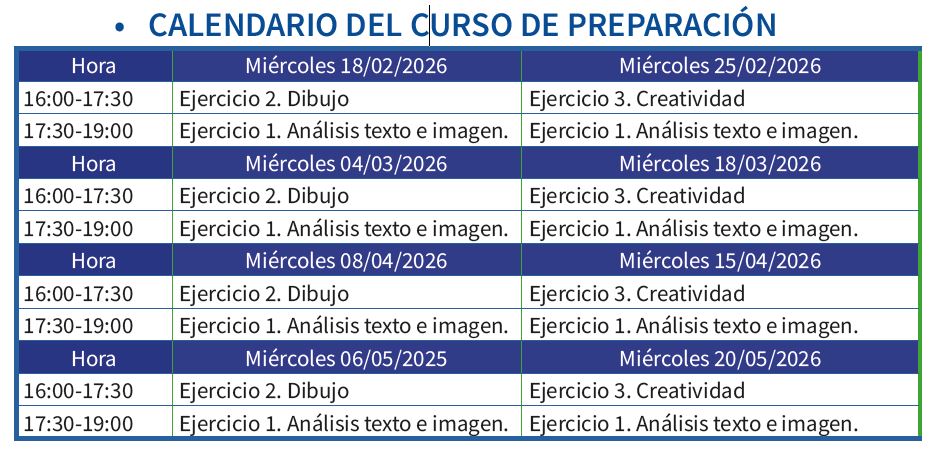 calendario curso preparacion 2526